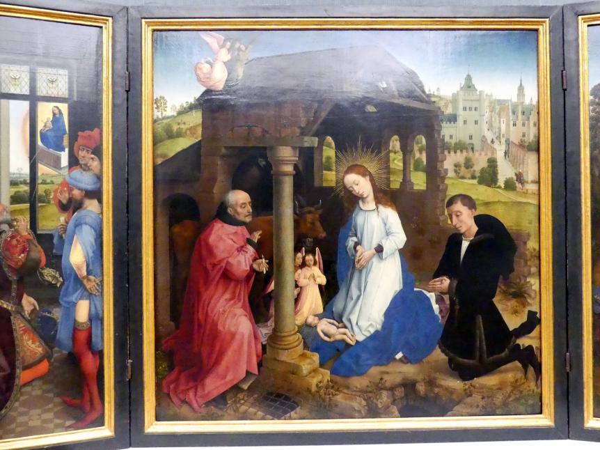 Rogier van der Weyden (1433–1464), Der Middelburger Altar (Bladelin-Altar), Middelburg (Maldegem), Kirche St. Peter und Paul, jetzt Berlin, Gemäldegalerie ("Berliner Wunder"), Saal IV, um 1445–1450, Bild 3/5