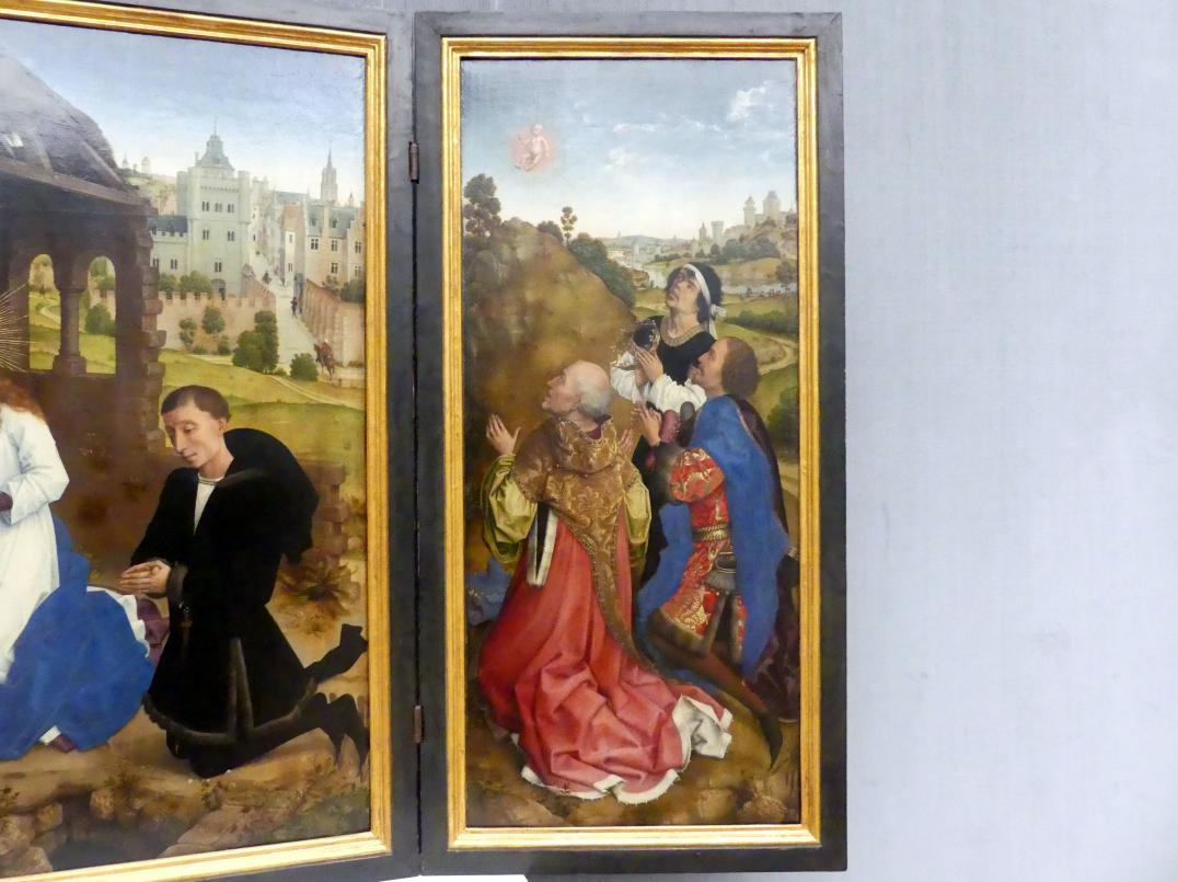 Rogier van der Weyden (1433–1464), Der Middelburger Altar (Bladelin-Altar), Middelburg (Maldegem), Kirche St. Peter und Paul, jetzt Berlin, Gemäldegalerie ("Berliner Wunder"), Saal IV, um 1445–1450, Bild 4/5