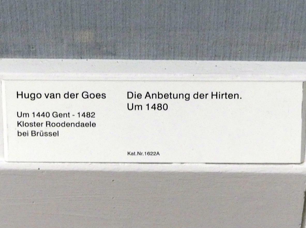 Hugo van der Goes (1470–1480), Die Anbetung der Hirten, Berlin, Gemäldegalerie ("Berliner Wunder"), Saal V, um 1480, Bild 2/2