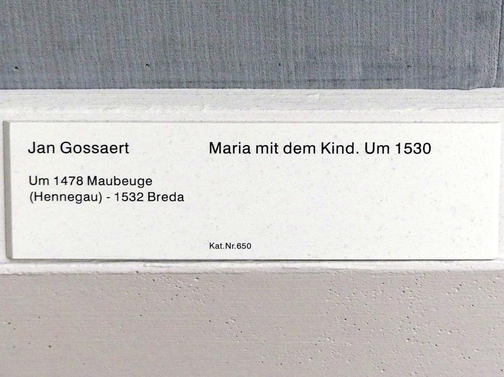 Jan Gossaert (Mabuse) (1505–1531), Maria mit dem Kind, Berlin, Gemäldegalerie ("Berliner Wunder"), Saal VI, um 1530, Bild 2/2