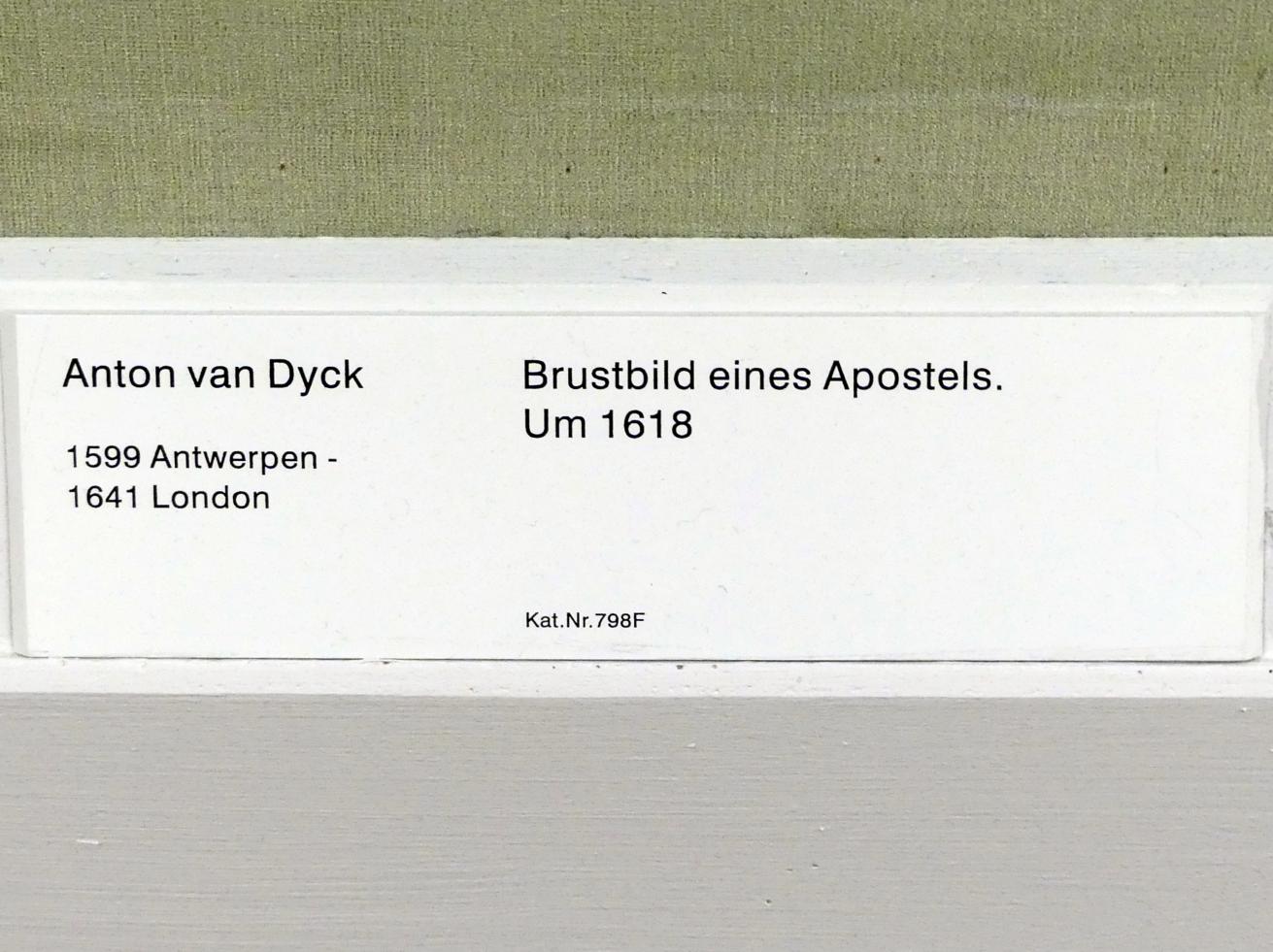 Anthonis (Anton) van Dyck (1614–1641), Brustbild eines Apostels, Berlin, Gemäldegalerie ("Berliner Wunder"), Saal VII, um 1618, Bild 2/2