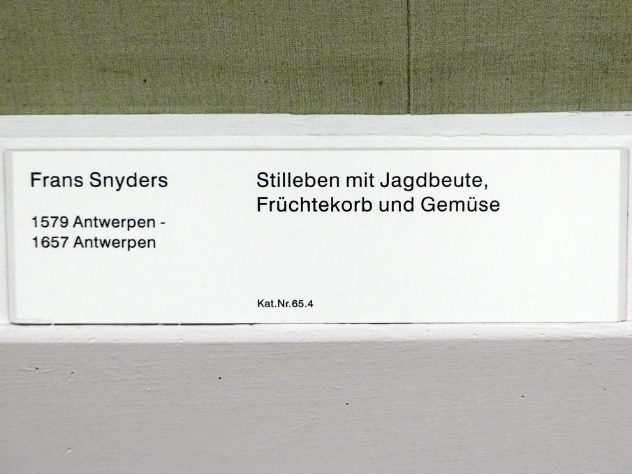 Frans Snyders (1610–1650), Stillleben mit Jagdbeute, Früchtekorb und Gemüse, Berlin, Gemäldegalerie ("Berliner Wunder"), Saal VII, Undatiert, Bild 2/2