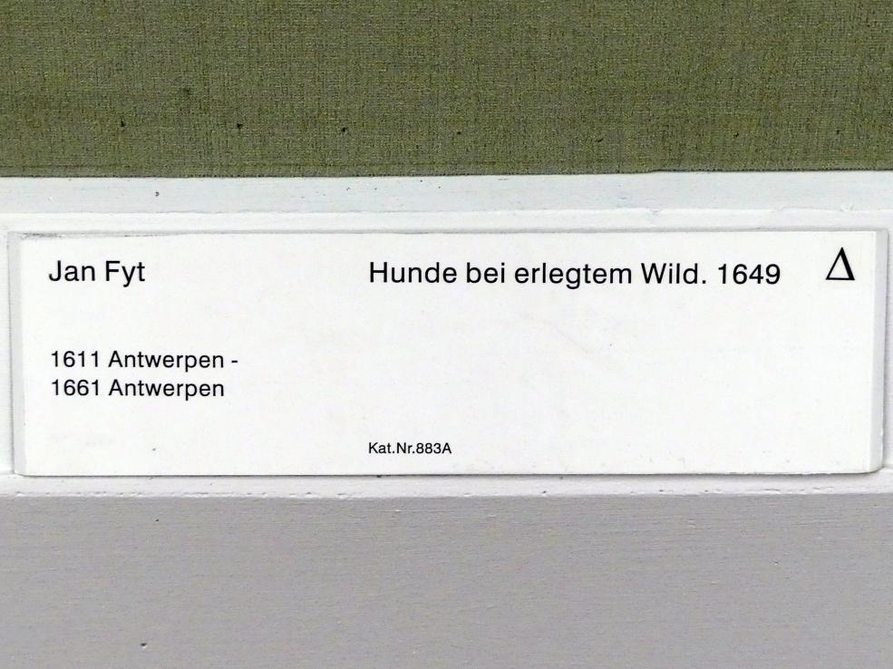 Jan Fyt (1647–1655), Hunde bei erlegtem Wild, Berlin, Gemäldegalerie ("Berliner Wunder"), Saal VII, 1649, Bild 2/2