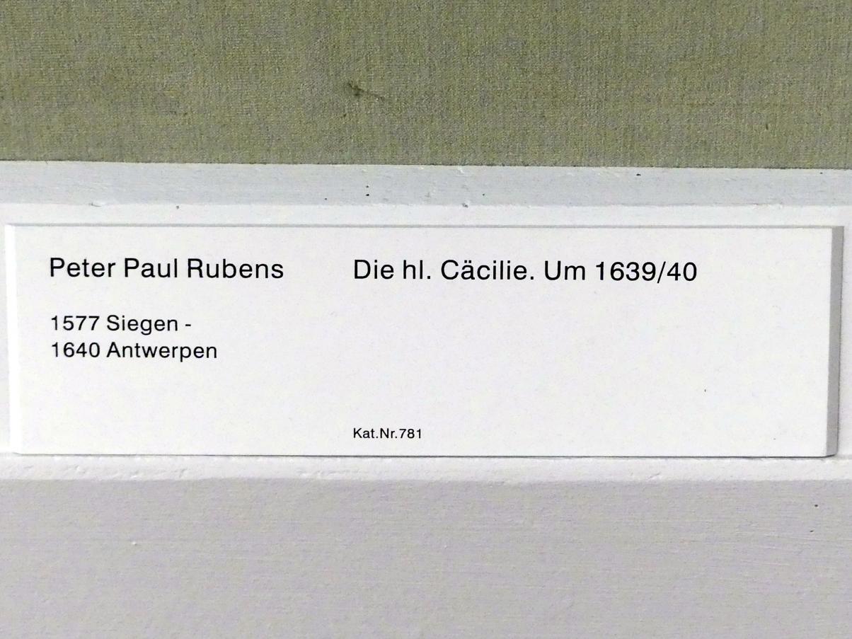 Peter Paul Rubens (1598–1640), Die hl. Cäcilie, Berlin, Gemäldegalerie ("Berliner Wunder"), Saal VIII, um 1639–1640, Bild 2/2