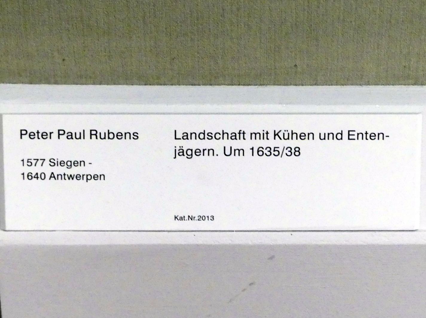 Peter Paul Rubens (1598–1640), Landschaft mit Kühen und Entenjägern, Berlin, Gemäldegalerie ("Berliner Wunder"), Saal VIII, um 1635–1638, Bild 2/2