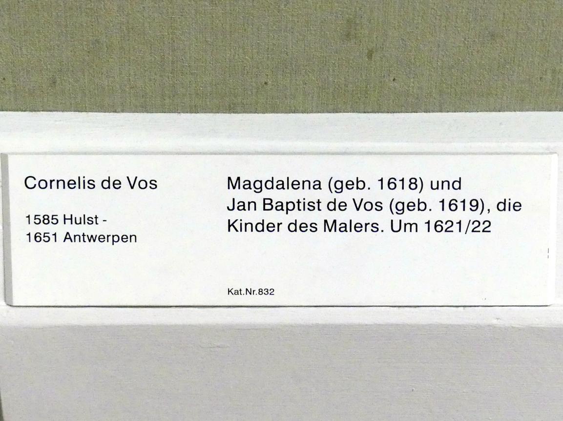Cornelis de Vos (1621–1633), Magdalena (geboren 1618) und Jan Baptist de Vos (geboren 1619), die Kinder des Malers, Berlin, Gemäldegalerie ("Berliner Wunder"), Saal VIII, um 1621–1622, Bild 2/2