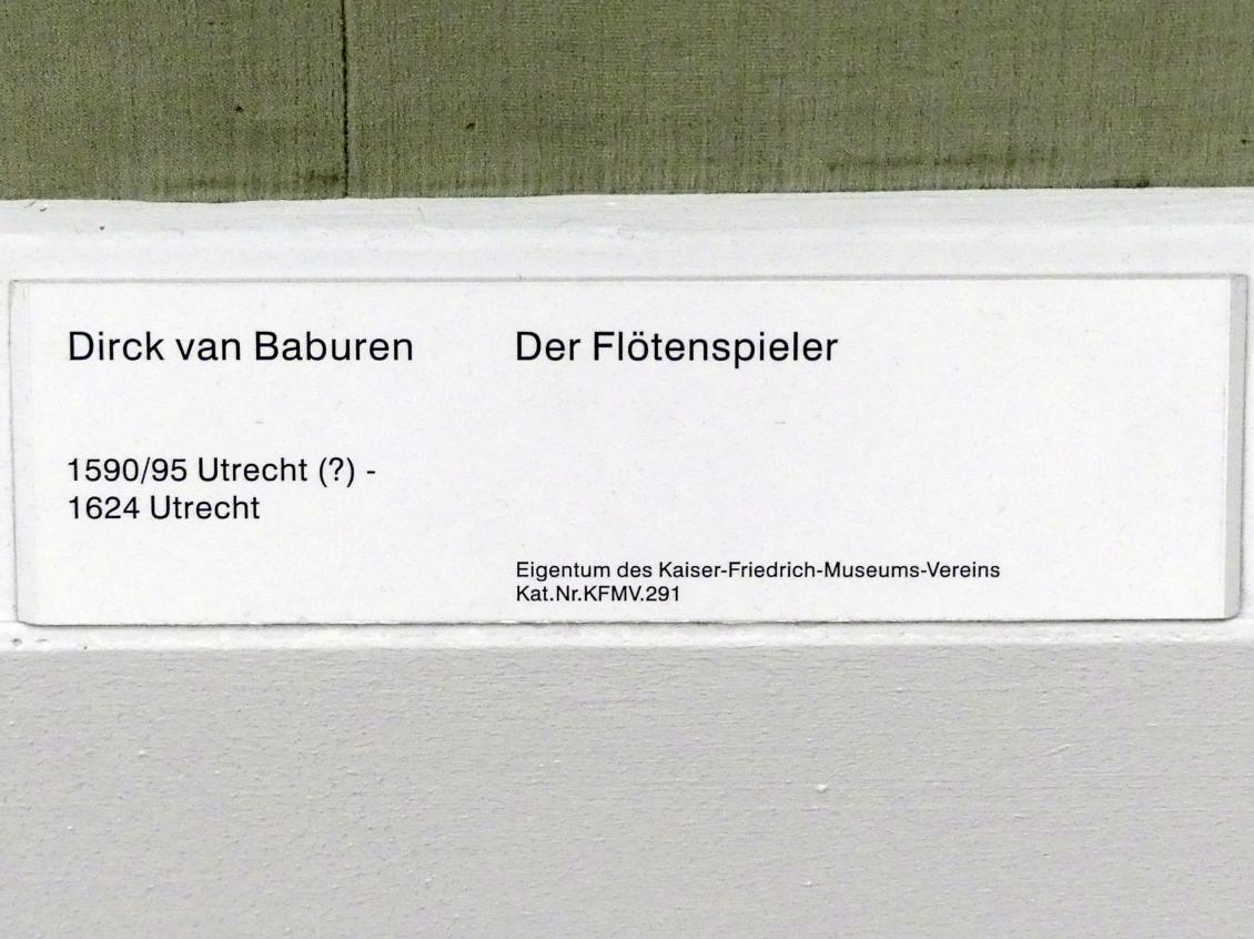 Dirck van Baburen (1617–1623), Der Flötenspieler, Berlin, Gemäldegalerie ("Berliner Wunder"), Saal IX, Undatiert, Bild 2/2