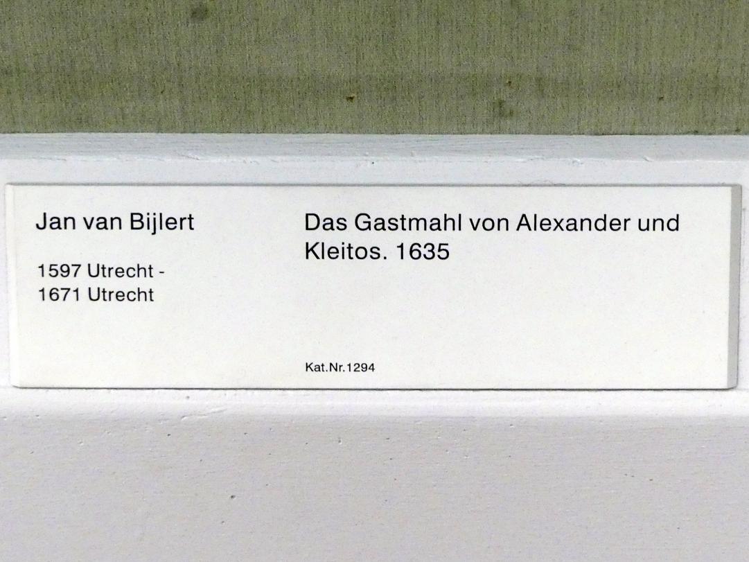 Jan van Bijlert (1627–1635), Das Gastmahl von Alexander und Kleitos, Honselaersdijk, Schloß Honselaersdijk, jetzt Berlin, Gemäldegalerie ("Berliner Wunder"), Saal IX, 1635, Bild 2/3