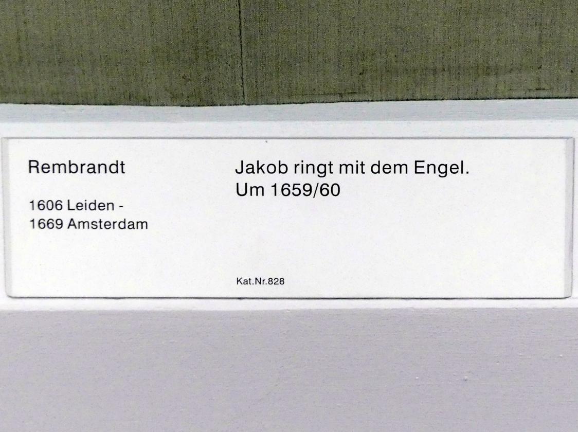 Rembrandt (Rembrandt Harmenszoon van Rijn) (1627–1669), Jakob ringt mit dem Engel, Berlin, Gemäldegalerie ("Berliner Wunder"), Saal X, um 1659–1660, Bild 2/2