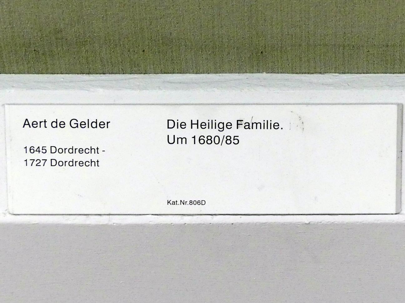 Aert de Gelder (1682–1721), Die Heilige Familie, Berlin, Gemäldegalerie ("Berliner Wunder"), Saal X, um 1680–1685, Bild 2/2