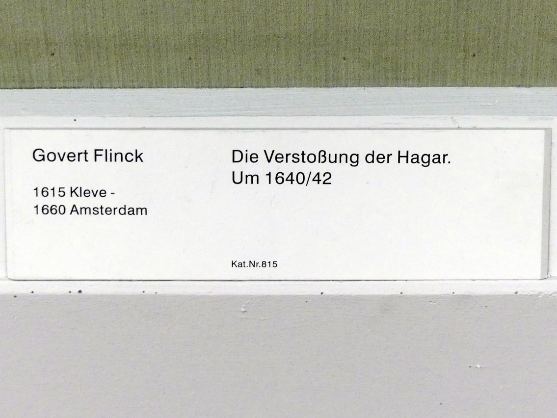 Govaert Flinck (1634–1645), Die Verstoßung der Hagar, Berlin, Gemäldegalerie ("Berliner Wunder"), Saal X, 1640–1642, Bild 2/2