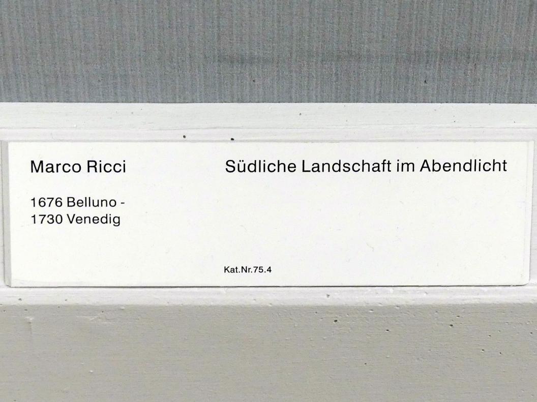 Marco Ricci (1717–1722), Südliche Landschaft im Abendlicht, Berlin, Gemäldegalerie ("Berliner Wunder"), Saal XII, Undatiert, Bild 2/2