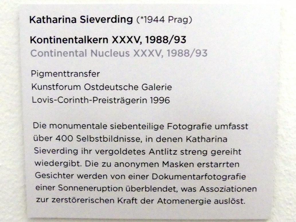 Katharina Sieverding (1969–1992), Kontinenttalkern XXXV, Regensburg, Ostdeutsche Galerie, Treppenaufgang, 1988–1993, Bild 5/5