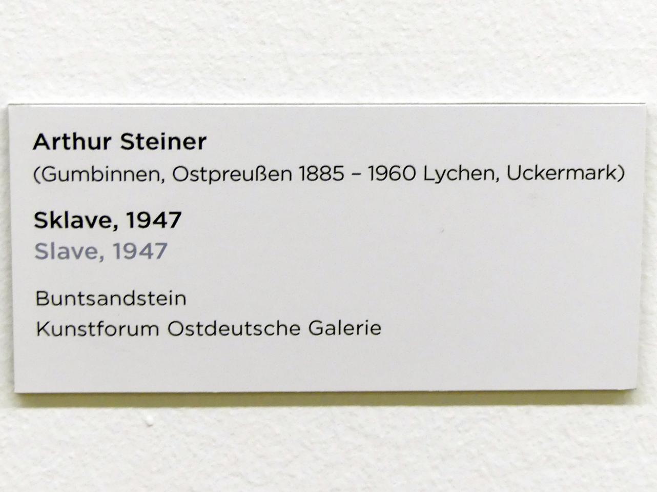 Arthur Steiner (1947), Sklave, Regensburg, Ostdeutsche Galerie, Saal 1, 1947, Bild 3/3