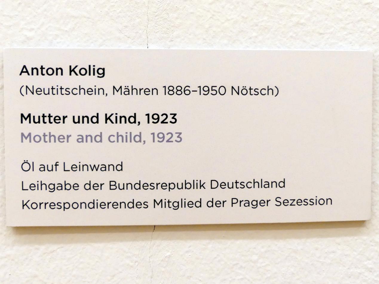 Anton Kolig (1917–1946), Mutter und Kind, Regensburg, Ostdeutsche Galerie, Saal 4, 1923, Bild 2/2
