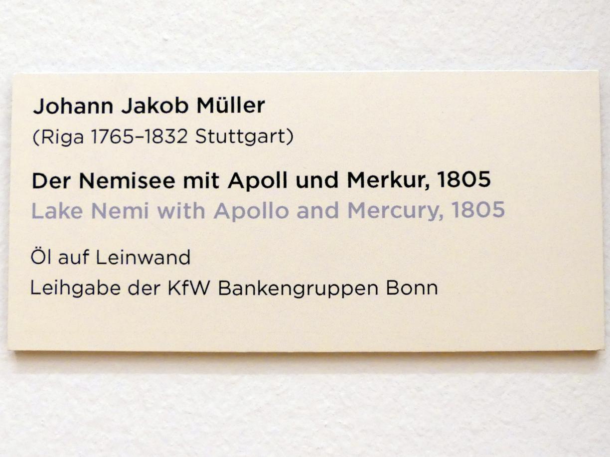 Johann Jakob Müller (1805–1817), Der Nemisee mit Apoll und Merkur, Regensburg, Ostdeutsche Galerie, Saal 5, 1805, Bild 2/2