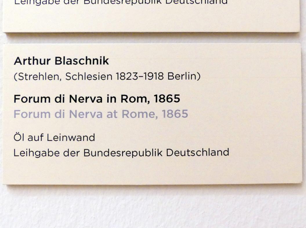 Arthur Blaschnik (1865), Forum die Nerva in Rom, Regensburg, Ostdeutsche Galerie, Saal 5, 1865, Bild 2/2