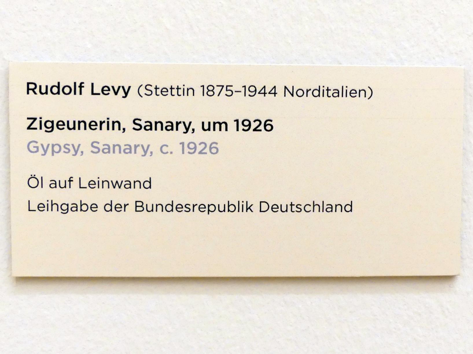 Rudolf Levy (1909–1931), Zigeunerin, Sanary, Regensburg, Ostdeutsche Galerie, Saal 7, um 1926, Bild 2/2