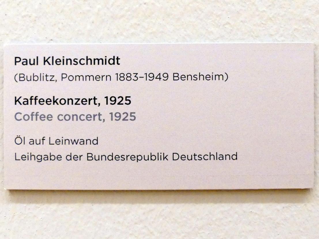 Paul Kleinschmidt (1925–1929), Kaffeekonzert, Regensburg, Ostdeutsche Galerie, Saal 9, 1925, Bild 2/2