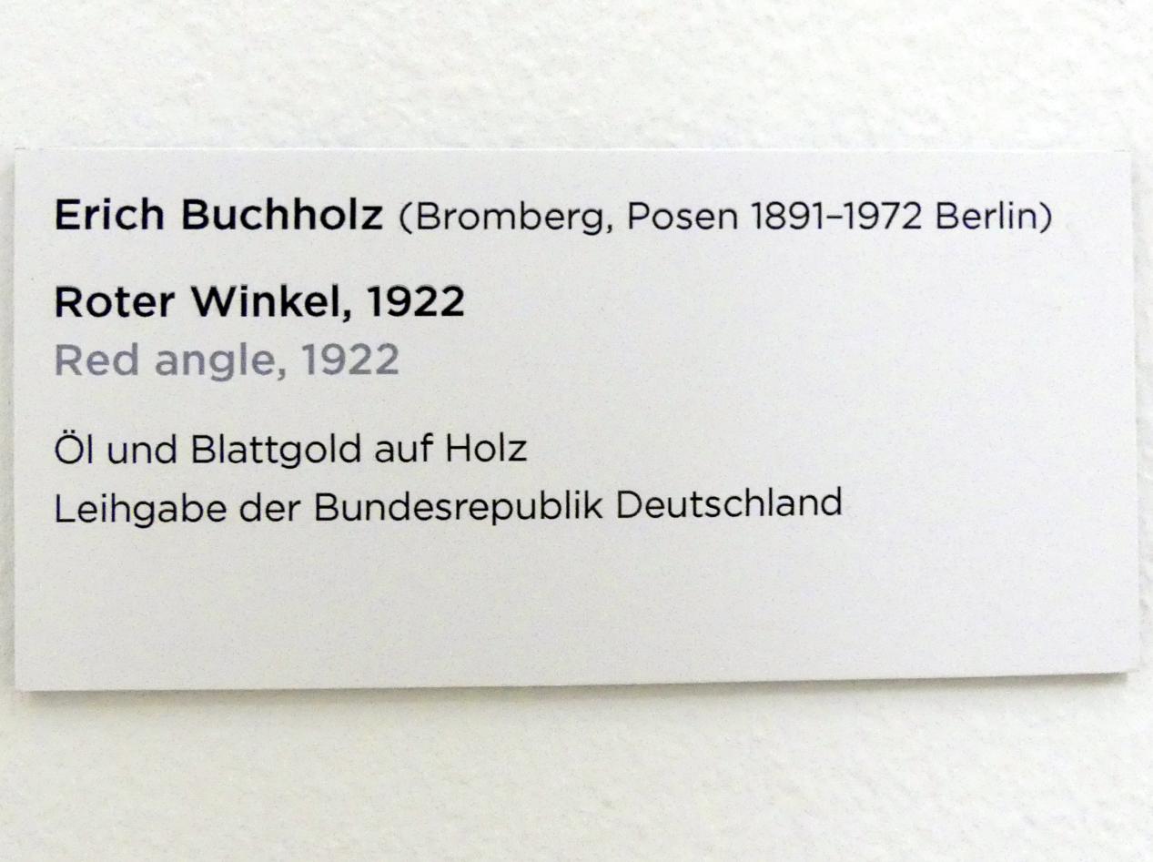 Erich Buchholz (1922–1923), Roter Winkel, Regensburg, Ostdeutsche Galerie, Saal 10, 1922, Bild 2/2
