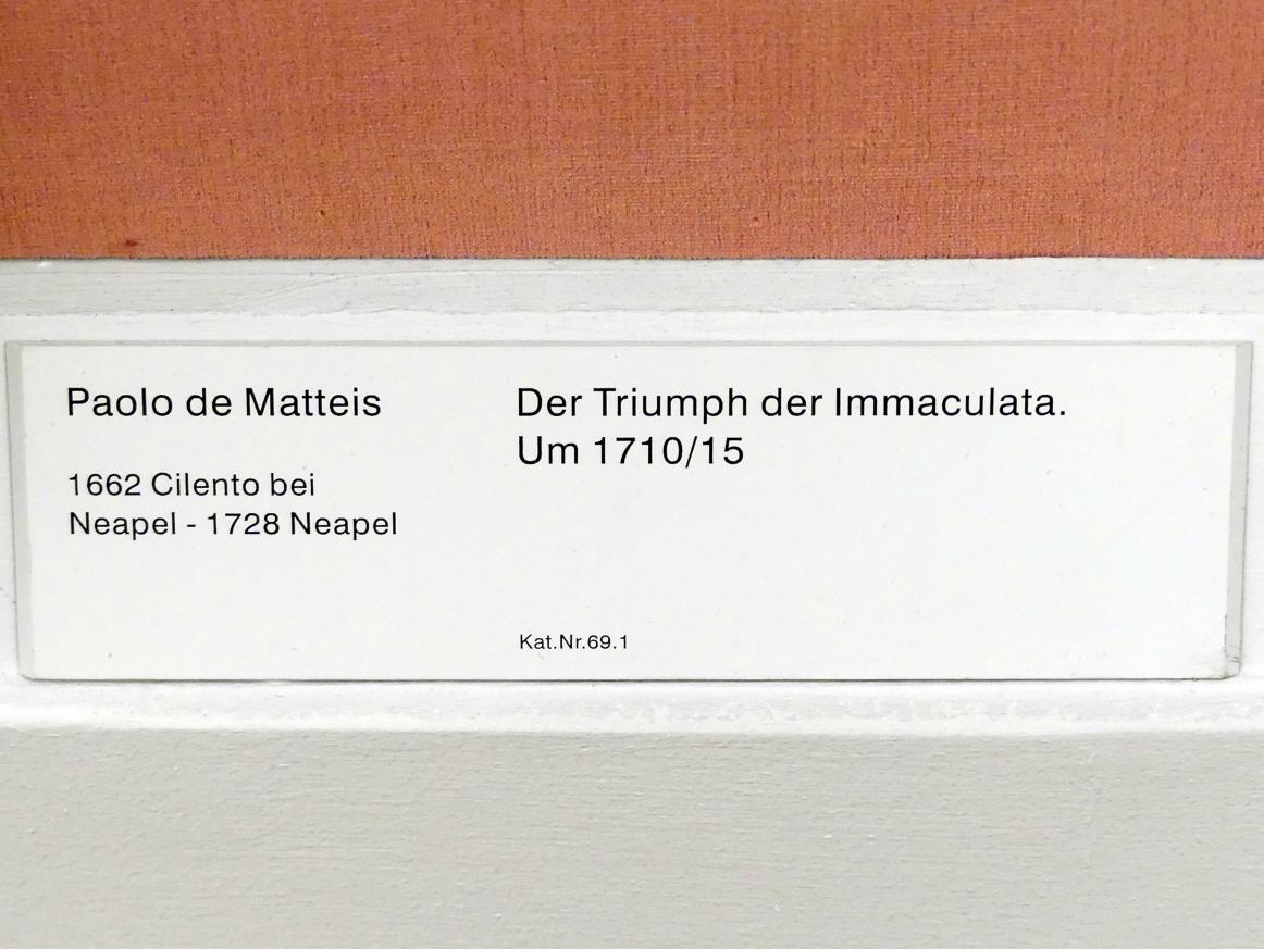 Paolo De Matteis (1701–1715), Der Triumph der Immaculata, Berlin, Gemäldegalerie ("Berliner Wunder"), Saal XIII, um 1710–1715, Bild 2/2