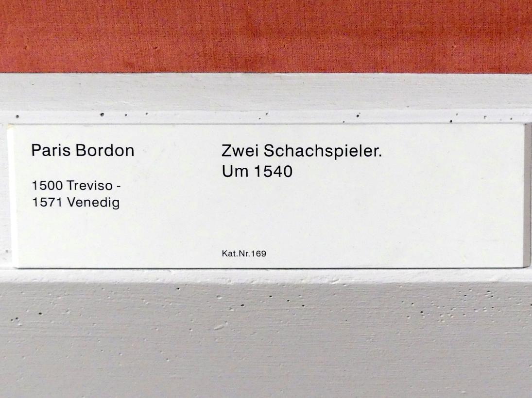 Paris Bordone (1523–1560), Zwei Schachspieler, Berlin, Gemäldegalerie ("Berliner Wunder"), Saal XVI, um 1540, Bild 2/2