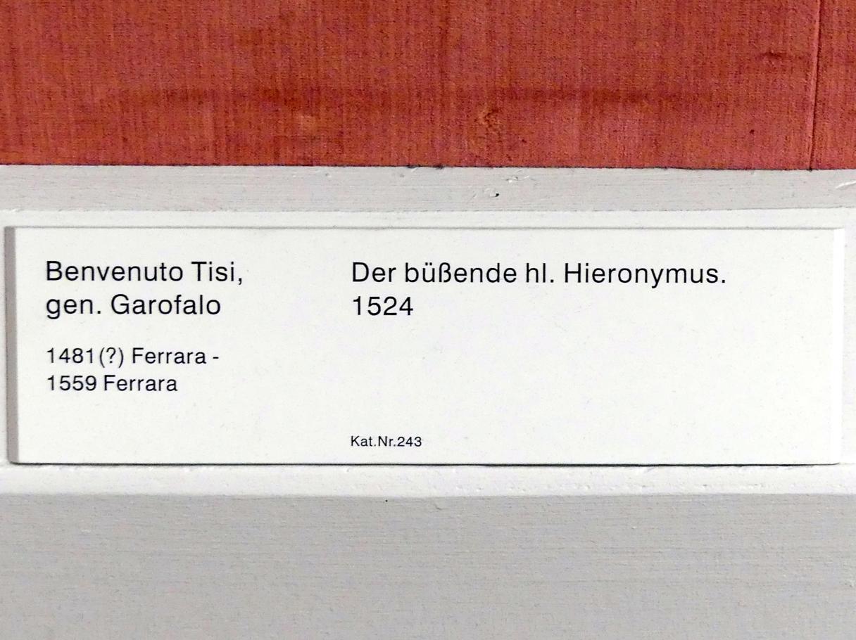 Benvenuto Tisi Garofalo (1509–1540), Der büßende hl. Hieronymus, Berlin, Gemäldegalerie ("Berliner Wunder"), Saal XVII, 1524, Bild 2/2