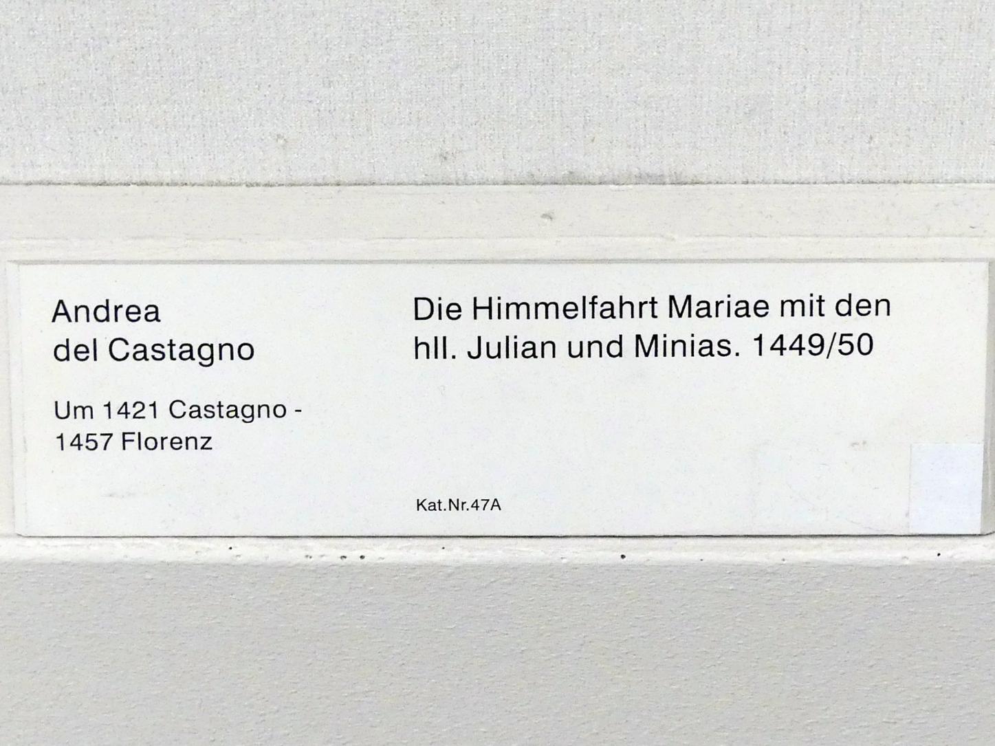 Andrea del Castagno: Die Himmelfahrt Mariae mit den hll. Julian und Minias, 1449 - 1450, Bild 2/2