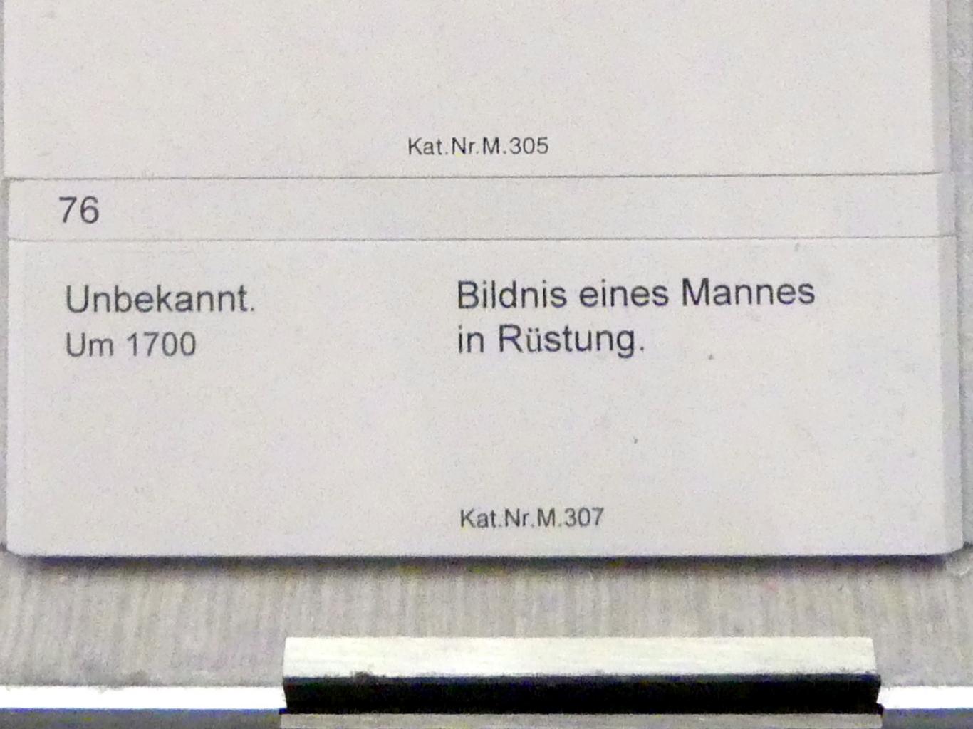 Bildnis eines Mannes in Rüstung, Berlin, Gemäldegalerie ("Berliner Wunder"), Kabinett 34, um 1700, Bild 2/2