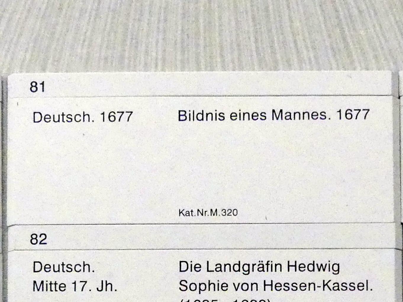 Bildnis eines Mannes, Berlin, Gemäldegalerie ("Berliner Wunder"), Kabinett 34, 1677, Bild 2/2