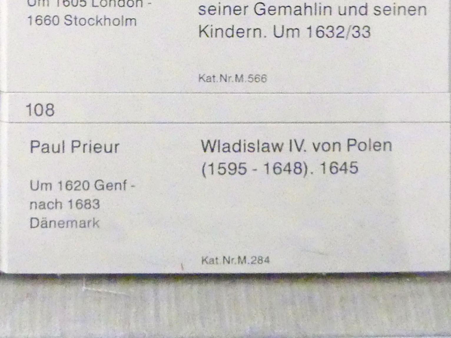 Paul Prieur (1645), Wladislaw IV. von Polen (1595-1648), Berlin, Gemäldegalerie ("Berliner Wunder"), Kabinett 34, 1645, Bild 2/2