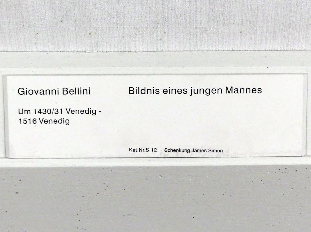 Giovanni Bellini (1452–1515), Bildnis eines jungen Mannes, Berlin, Gemäldegalerie ("Berliner Wunder"), Kabinett 37, Undatiert, Bild 2/2