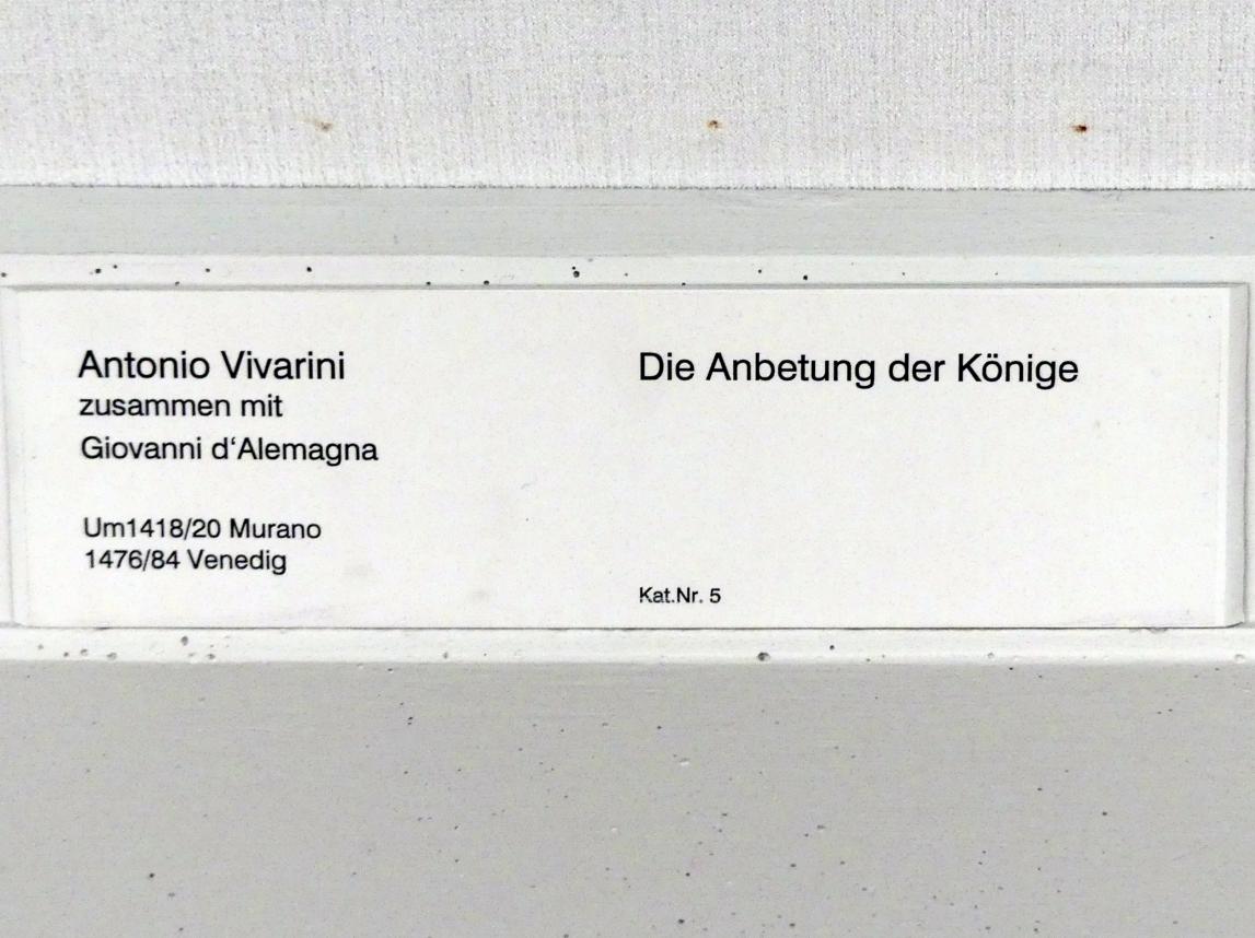 Antonio Vivarini (Antonio da Murano) (1447–1451), Die Anbetung der Könige, Berlin, Gemäldegalerie ("Berliner Wunder"), Kabinett 37, Undatiert, Bild 2/2