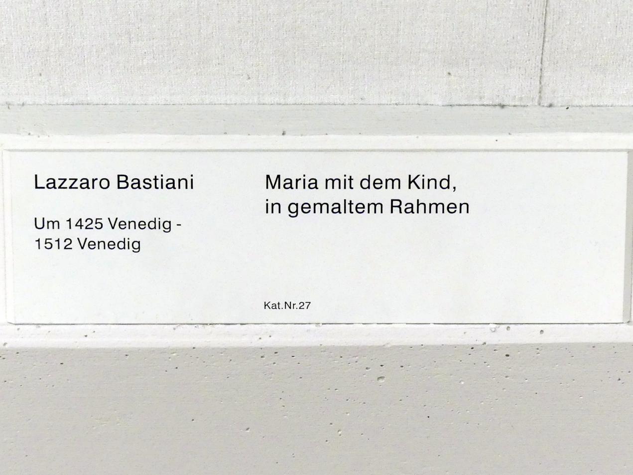 Lazzaro Bastiani (1500), Maria mit dem Kind, in gemaltem Rahmen, Berlin, Gemäldegalerie ("Berliner Wunder"), Kabinett 38, Undatiert, Bild 2/3
