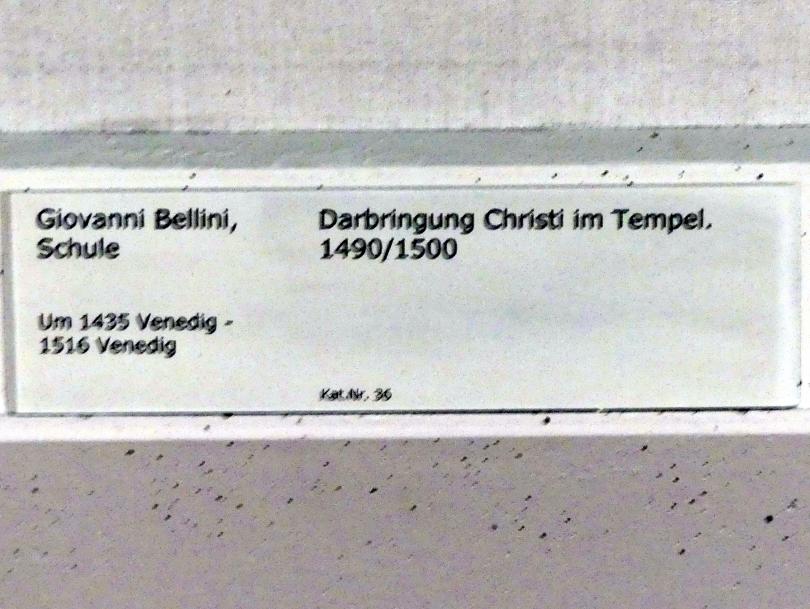 Giovanni Bellini (Werkstatt) (1495), Darbringung Christi im Tempel, Berlin, Gemäldegalerie ("Berliner Wunder"), Kabinett 38, 1490–1500, Bild 2/4