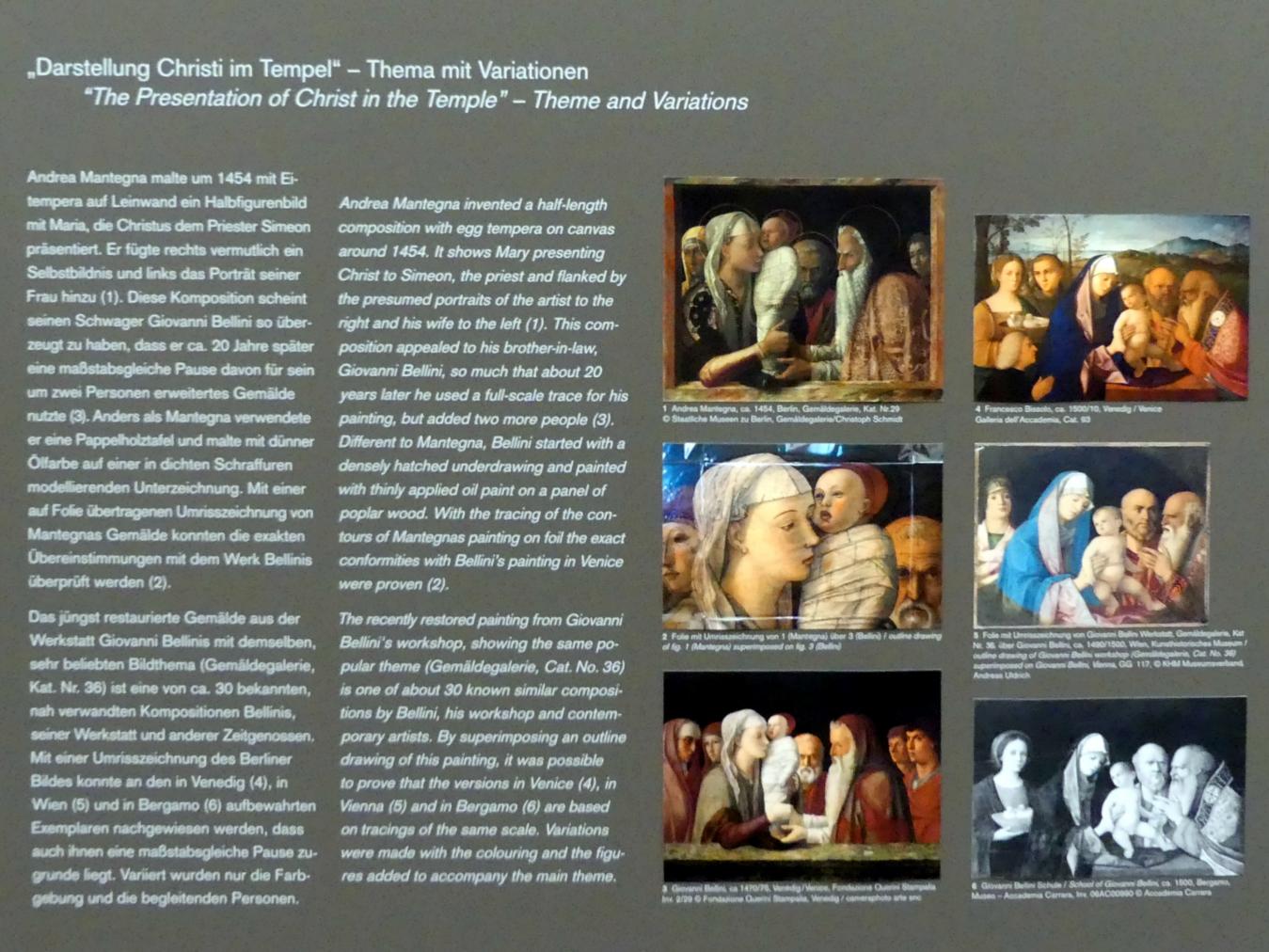 Giovanni Bellini (Werkstatt) (1495), Darbringung Christi im Tempel, Berlin, Gemäldegalerie ("Berliner Wunder"), Kabinett 38, 1490–1500, Bild 3/4