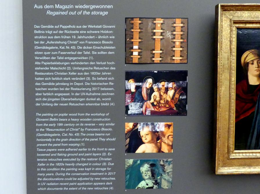 Giovanni Bellini (Werkstatt) (1495), Darbringung Christi im Tempel, Berlin, Gemäldegalerie ("Berliner Wunder"), Kabinett 38, 1490–1500, Bild 4/4