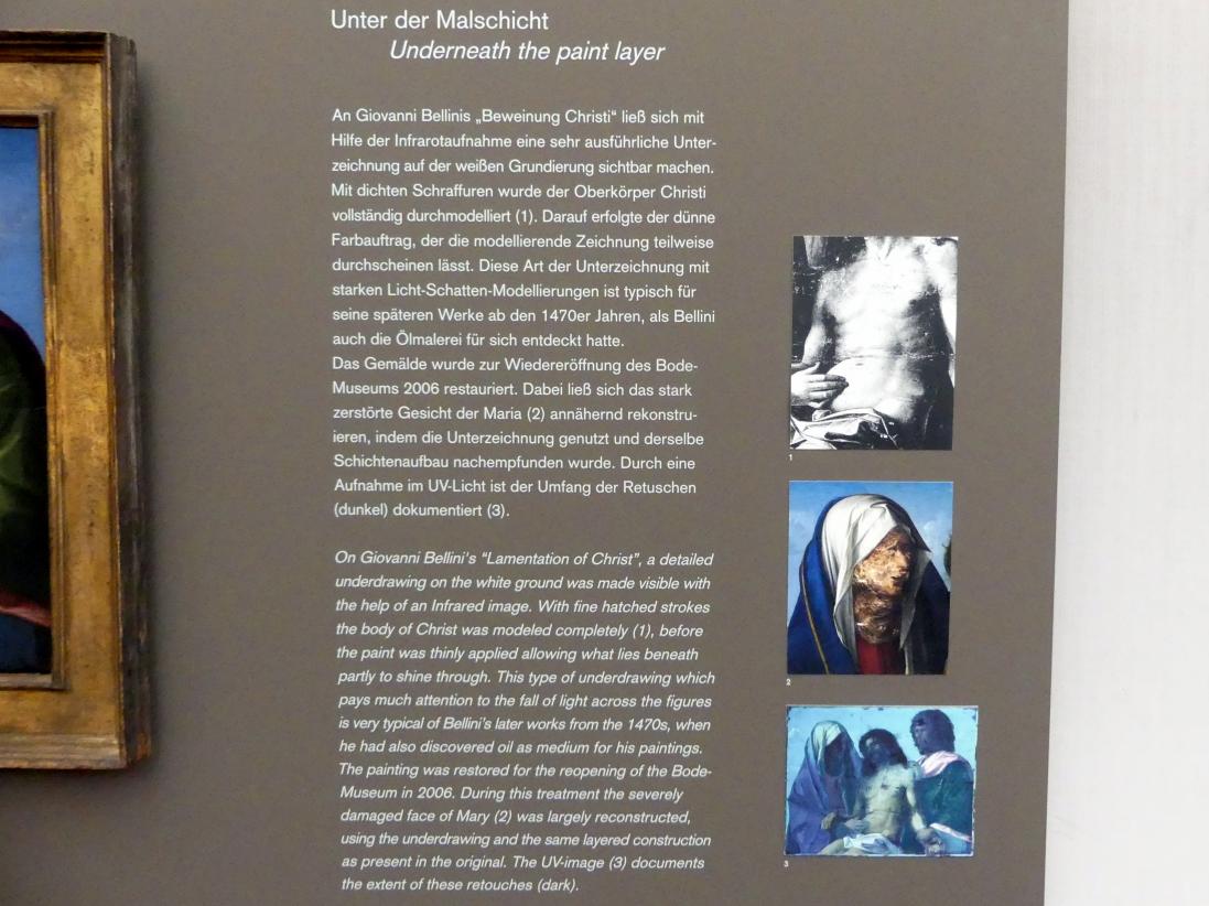 Giovanni Bellini (1452–1515), Die Beweinung Christi, Berlin, Gemäldegalerie ("Berliner Wunder"), Kabinett 38, um 1495, Bild 3/3