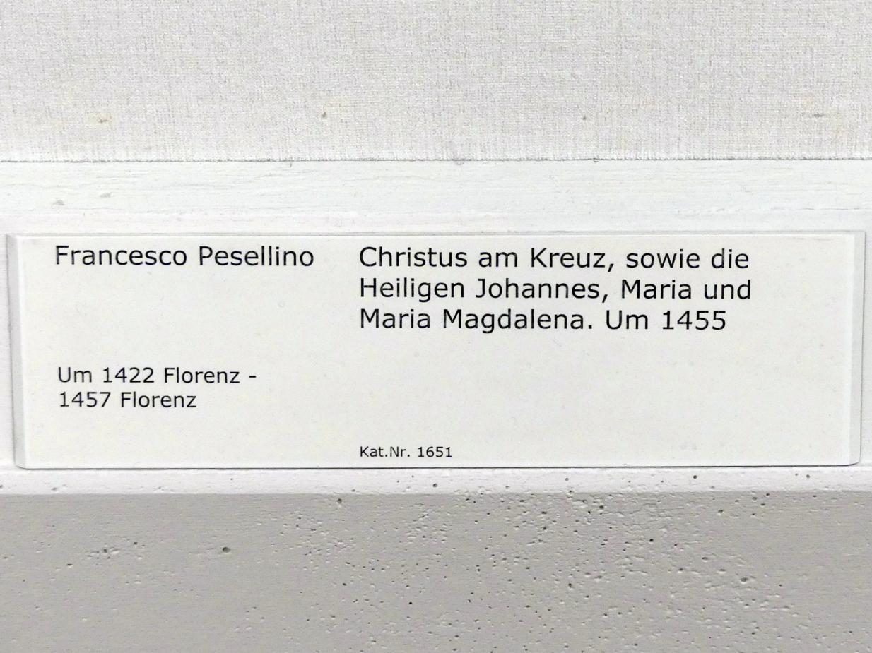 Francesco Pesellino (1442–1456), Christus am Kreuz, sowie die hll. Johannes, Maria und Maria Magdalena, Berlin, Gemäldegalerie ("Berliner Wunder"), Kabinett 39, um 1455, Bild 2/2