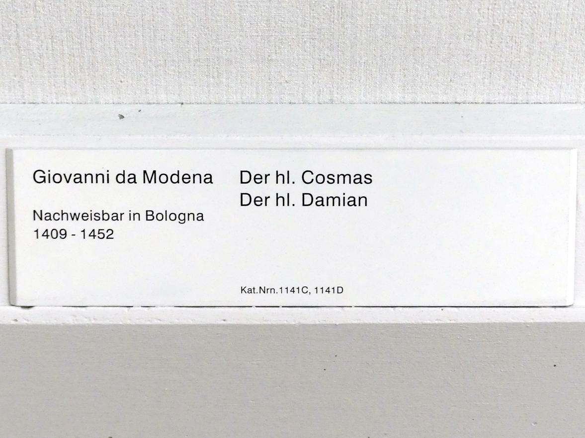 Giovanni da Modena (Giovanni di Pietro Faloppi) (1415–1451), Der hl. Cosmas, der hl. Damian, Berlin, Gemäldegalerie ("Berliner Wunder"), Kabinett 40, Undatiert, Bild 2/2