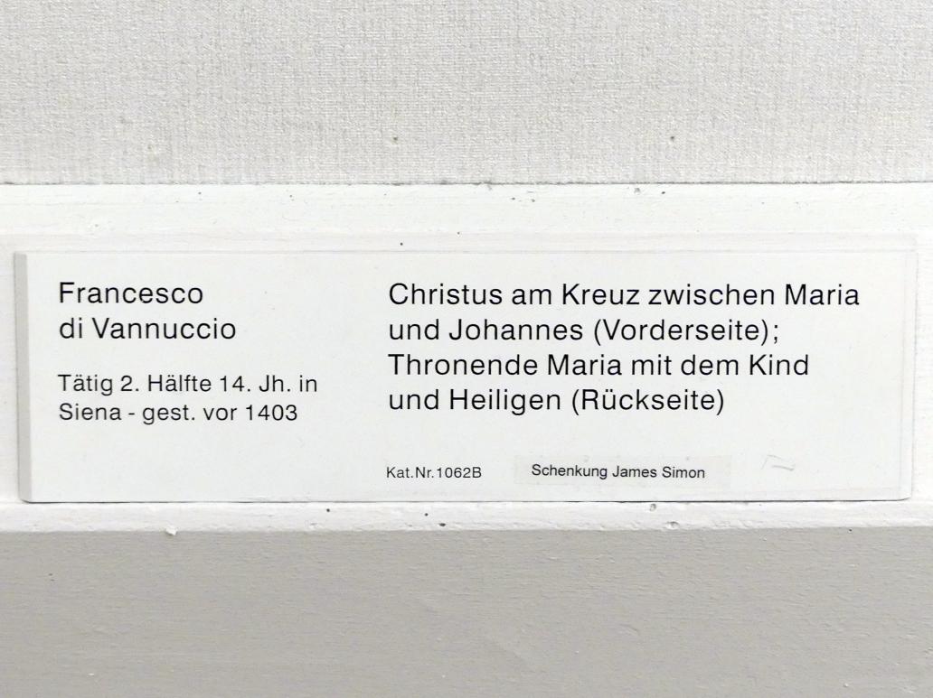 Francesco di Vannuccio (1382), Thronende Maria mit dem Kind und Heiligen, Berlin, Gemäldegalerie ("Berliner Wunder"), Kabinett 40, Undatiert, Bild 2/2
