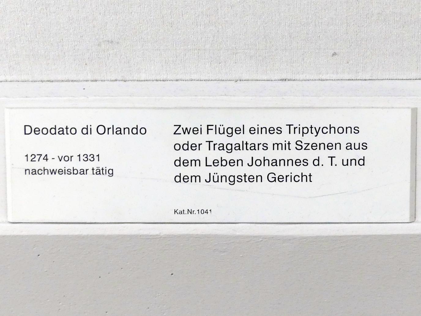 Deodato di Orlando (1295), Zwei Flügel eines Triptychons oder Tragaltars mit Szenen aus dem Leben Johannes d.T. und dem Jüngsten Gericht, Berlin, Gemäldegalerie ("Berliner Wunder"), Kabinett 41, Undatiert, Bild 2/2