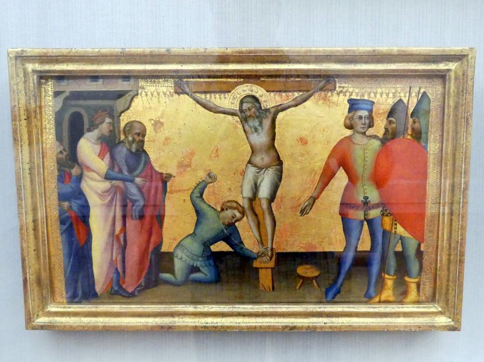 Giovanni del Biondo (1385), Drei Teile einer Predella, Berlin, Gemäldegalerie ("Berliner Wunder"), Kabinett 41, Undatiert, Bild 3/5
