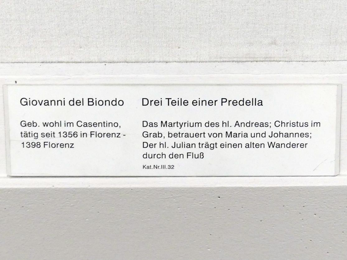 Giovanni del Biondo (1385), Drei Teile einer Predella, Berlin, Gemäldegalerie ("Berliner Wunder"), Kabinett 41, Undatiert, Bild 5/5