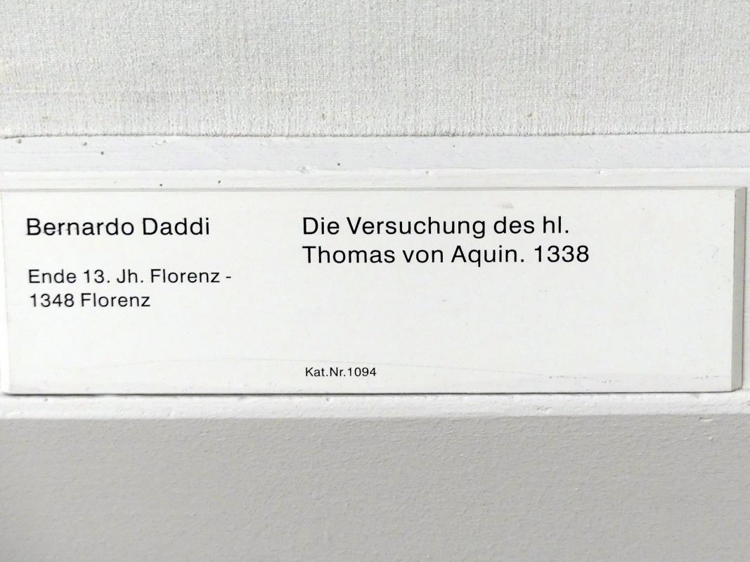 Bernardo Daddi (1332–1342), Die Versuchung des hl. Thomas von Aquin, Berlin, Gemäldegalerie ("Berliner Wunder"), Kabinett 41, 1338, Bild 2/2