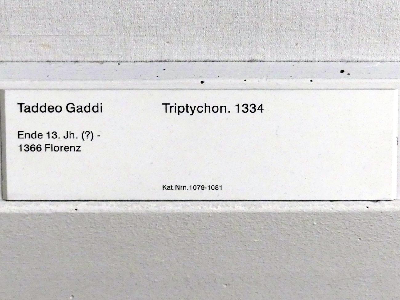 Taddeo Gaddi (1334–1345), Triptychon, Berlin, Gemäldegalerie ("Berliner Wunder"), Kabinett 41, 1334, Bild 5/5