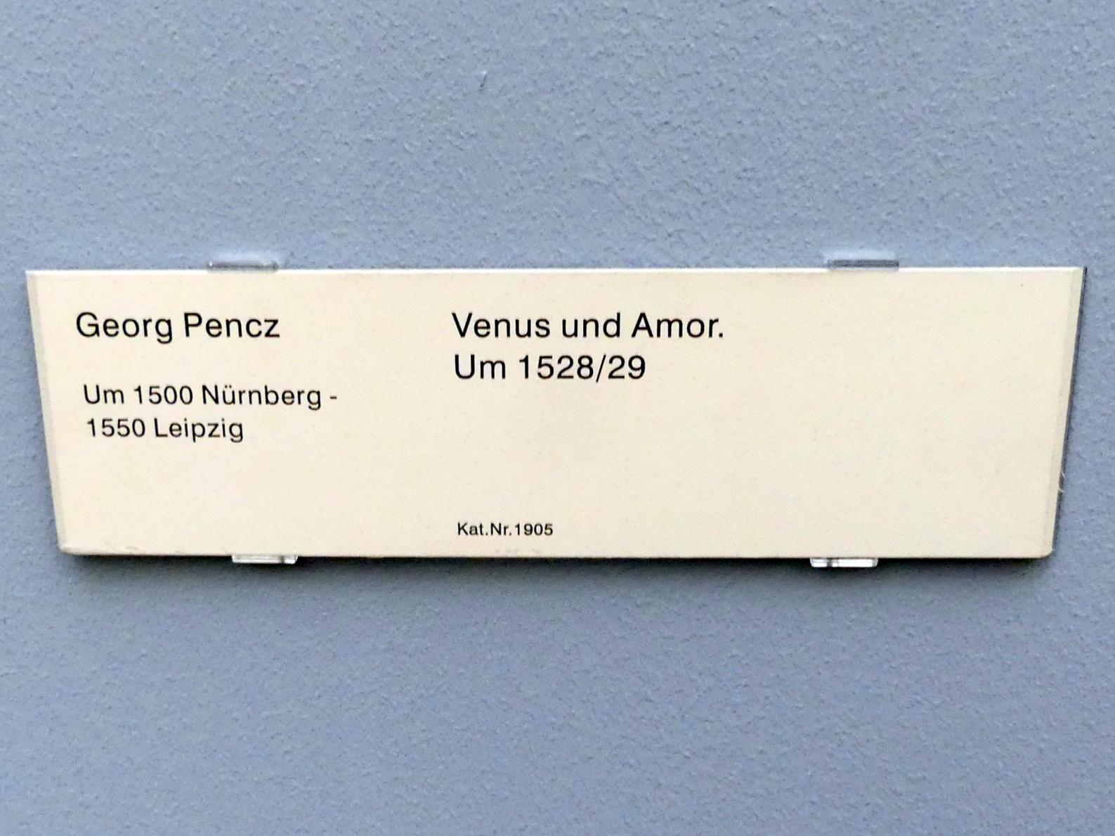 Georg Pencz (1528–1548), Venus und Amor, Berlin, Gemäldegalerie ("Berliner Wunder"), Kabinett 1, um 1528–1529, Bild 2/2