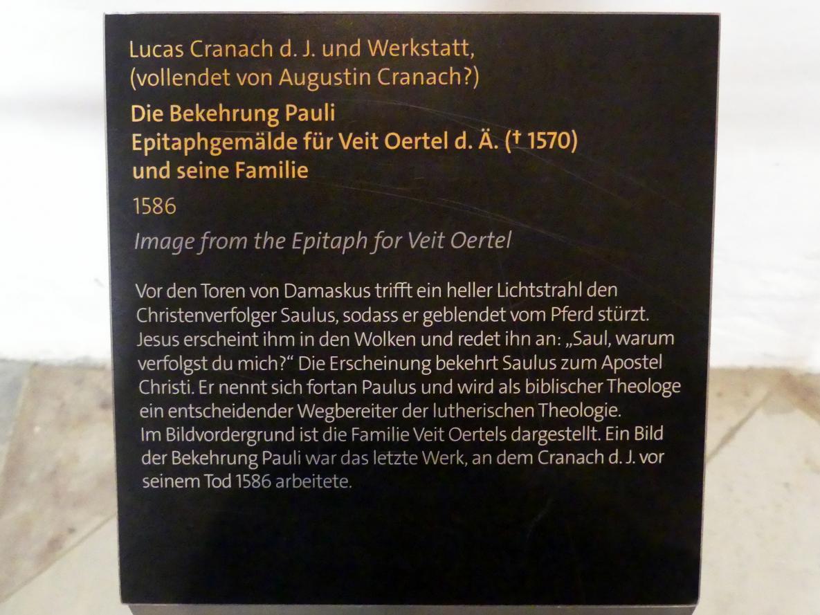 Lucas Cranach der Jüngere (1537–1586), Die Bekehrung Pauli, Lutherstadt Wittenberg, Stadt- und Pfarrkirche St. Marien, 1586, Bild 2/2
