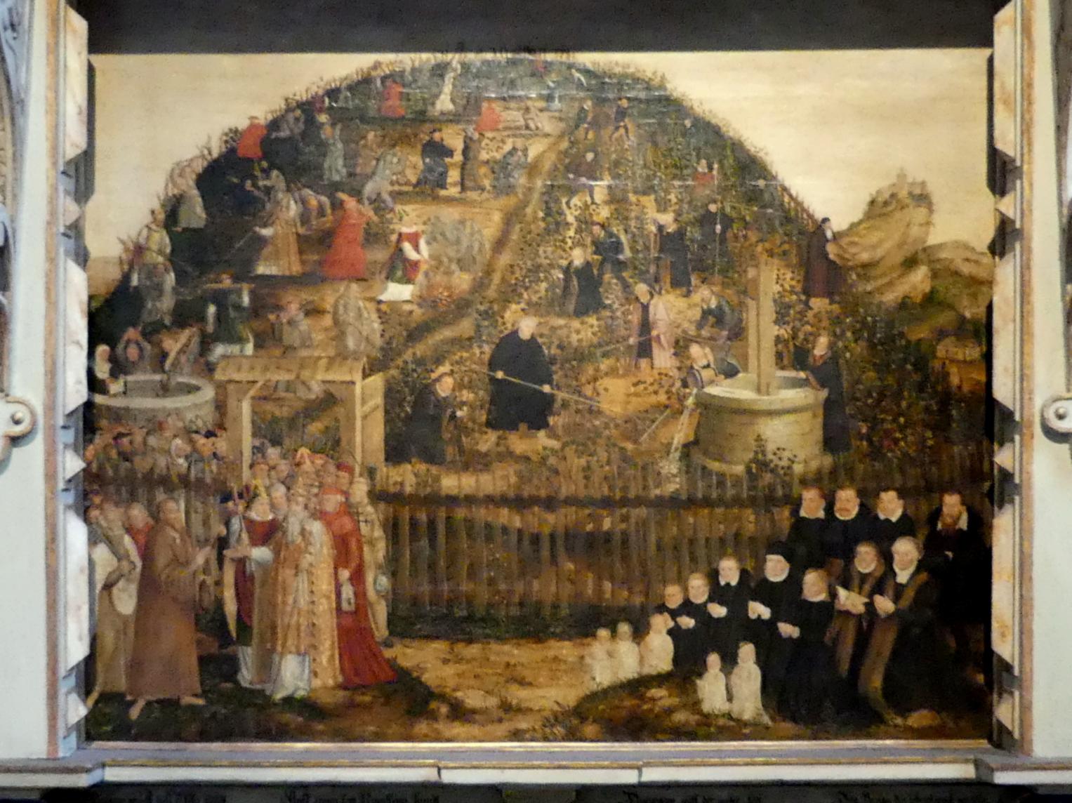 Lucas Cranach der Jüngere (1537–1586), Die Arbeiter im Weinberg des Herrn, Lutherstadt Wittenberg, Stadt- und Pfarrkirche St. Marien, 1573–1574, Bild 2/3