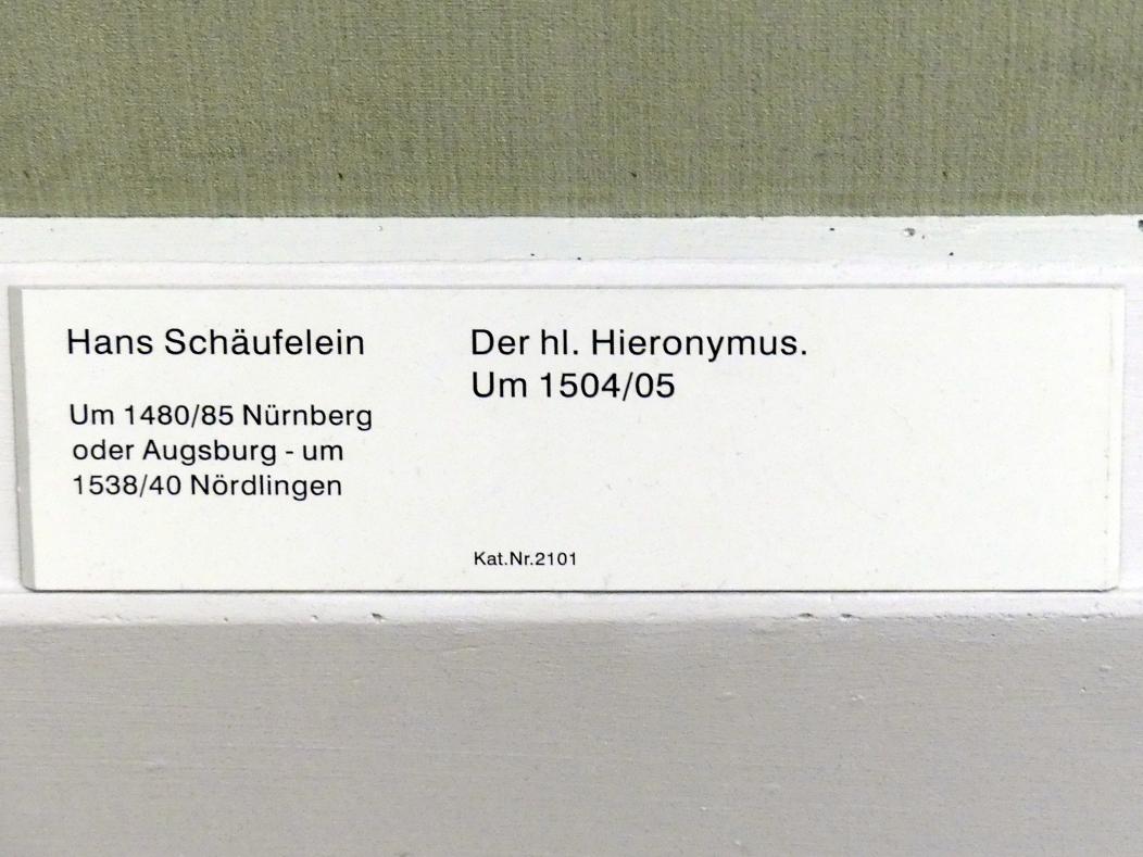 Hans Schäufelein (1503–1531), Der hl. Hieronymus, Berlin, Gemäldegalerie ("Berliner Wunder"), Kabinett 2, um 1504–1505, Bild 2/2